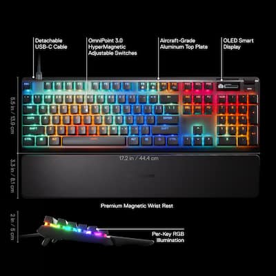 SteelSeries Apex Pro Gen 3 Full Size Wired Mechanical OmniPoint SteelSeries Apex Pro Gen 3 Full Size Wired Mechanical OmniPoint