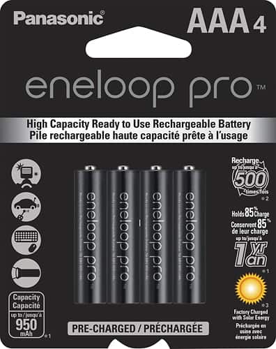 Panasonic - eneloop pro Rechargeable AAA Batteries (4-pack) - Larger Front