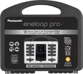Panasonic - eneloop pro Charger, 8 AA and 2 AAA Batteries Kit - Black - Front_Zoom
