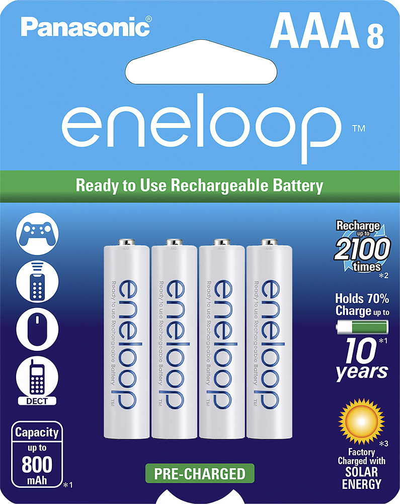 Panasonic eneloop Ni-MH AAA Rechargeable Batteries (8-Pack) PBK4MCCA8BA -  The Home Depot
