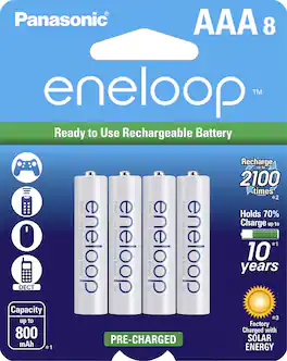 Panasonic - eneloop Rechargeable AAA Batteries (8-pack)
