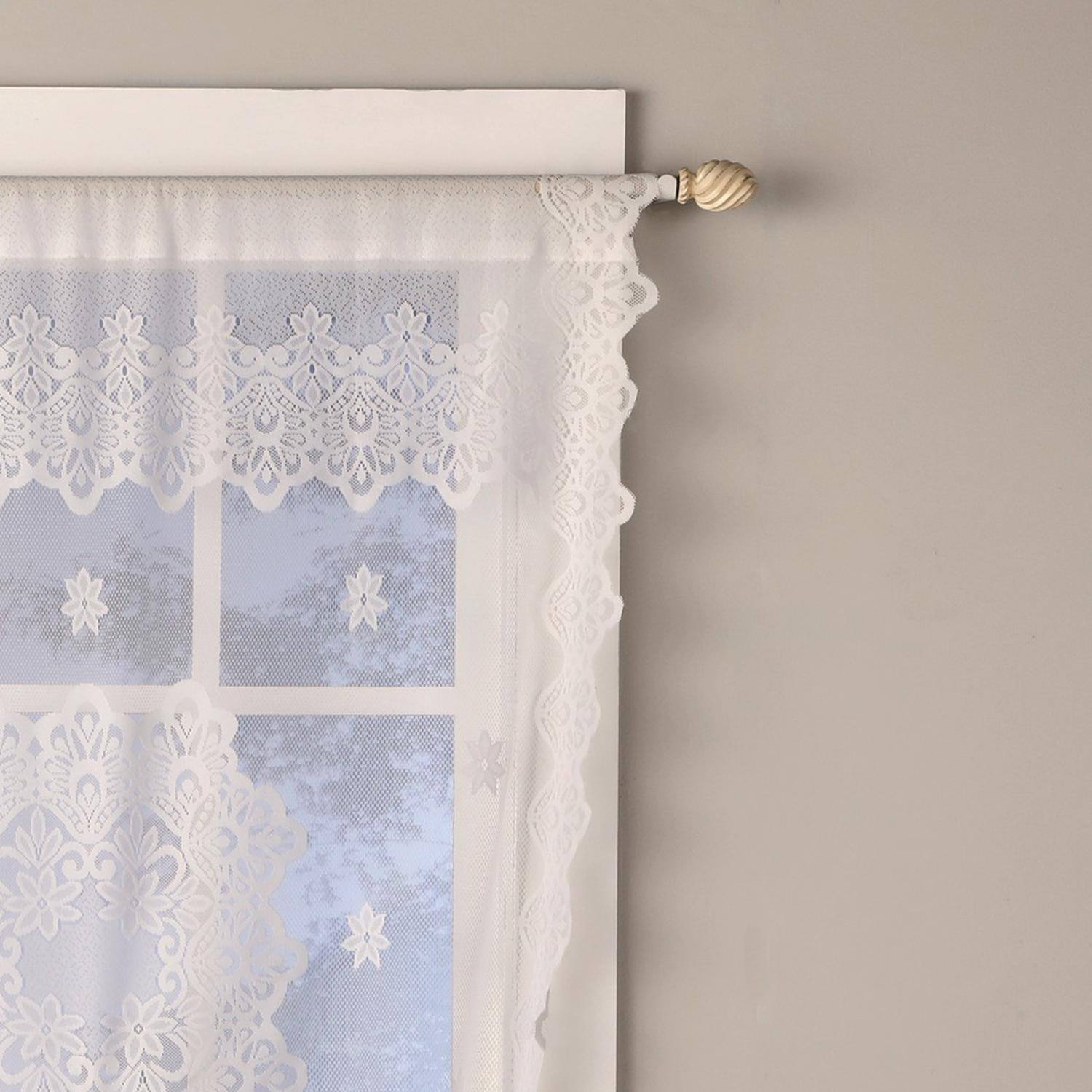 Angle. SKL Home - SKL Home By Saturday Knight Ltd Jacquelyn Lace Window Shade - 42" x 63" White - White.