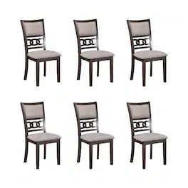 FurniFact - Dining Chairs Set of 6, Upholstered Dining Chairs for Dining Room in Grey - Gray