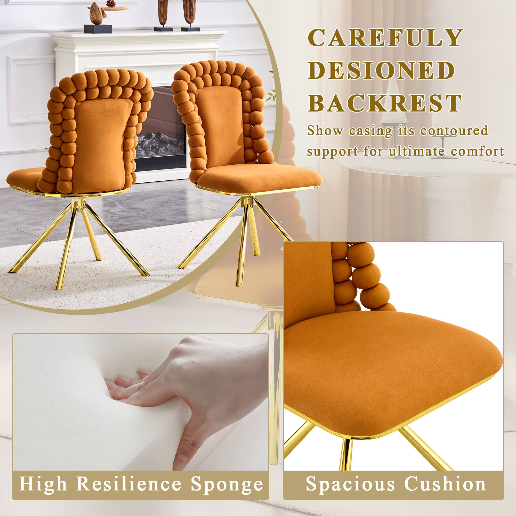 CAREFULLY DESIGNED BACKREST  
Show casing its contoured support for ultimate comfort  
High Resilience Sponge  
Spacious Cushion