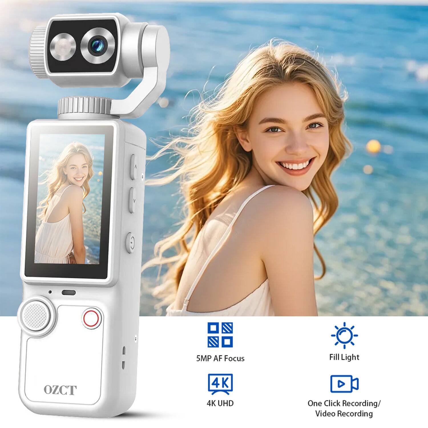 5MP AF Focus Fill Light OZCT 4K 4K UHD One Click Recording/ Video Recording