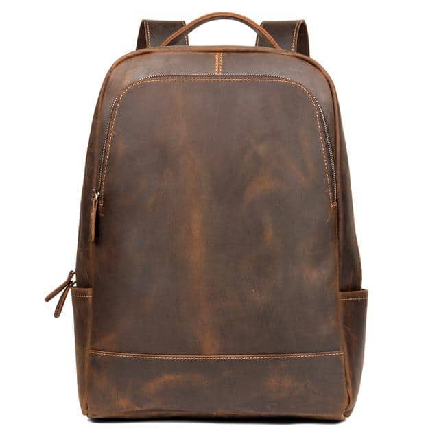 Steel Horse Leather - The Vernon Minimalist Leather Backpack - Brown