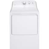 GE - 6.2 Cu. Ft. Gas Dryer with Shallow Depth Flat Back Design - White