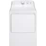 GE - 6.2 Cu. Ft. Gas Dryer with Shallow Depth Flat Back Design - White