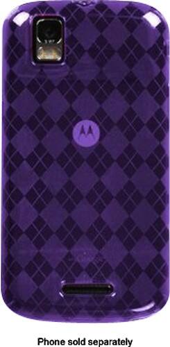 Front Standard. Fosmon - Bundle TPU Skin for Motorola DROID XT610 Mobile Phones - Purple.