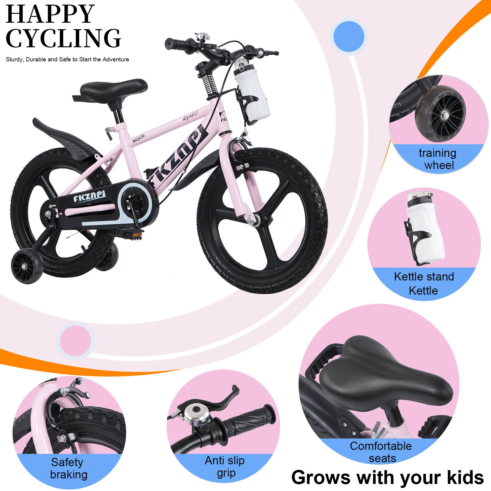 HAPPY CYCLING  
Sturdy, Durable and Safe to Start the Adventure  

- Training wheel  
- Kettle stand  
- Kettle  
- Safety braking  
- Anti slip grip  
- Comfortable seats  
- Grows with your kids