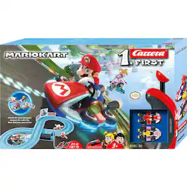 Carrera - 20063024 Mario Kart Mario vs. Peach First Beginner Slot Car Racing Set - Black