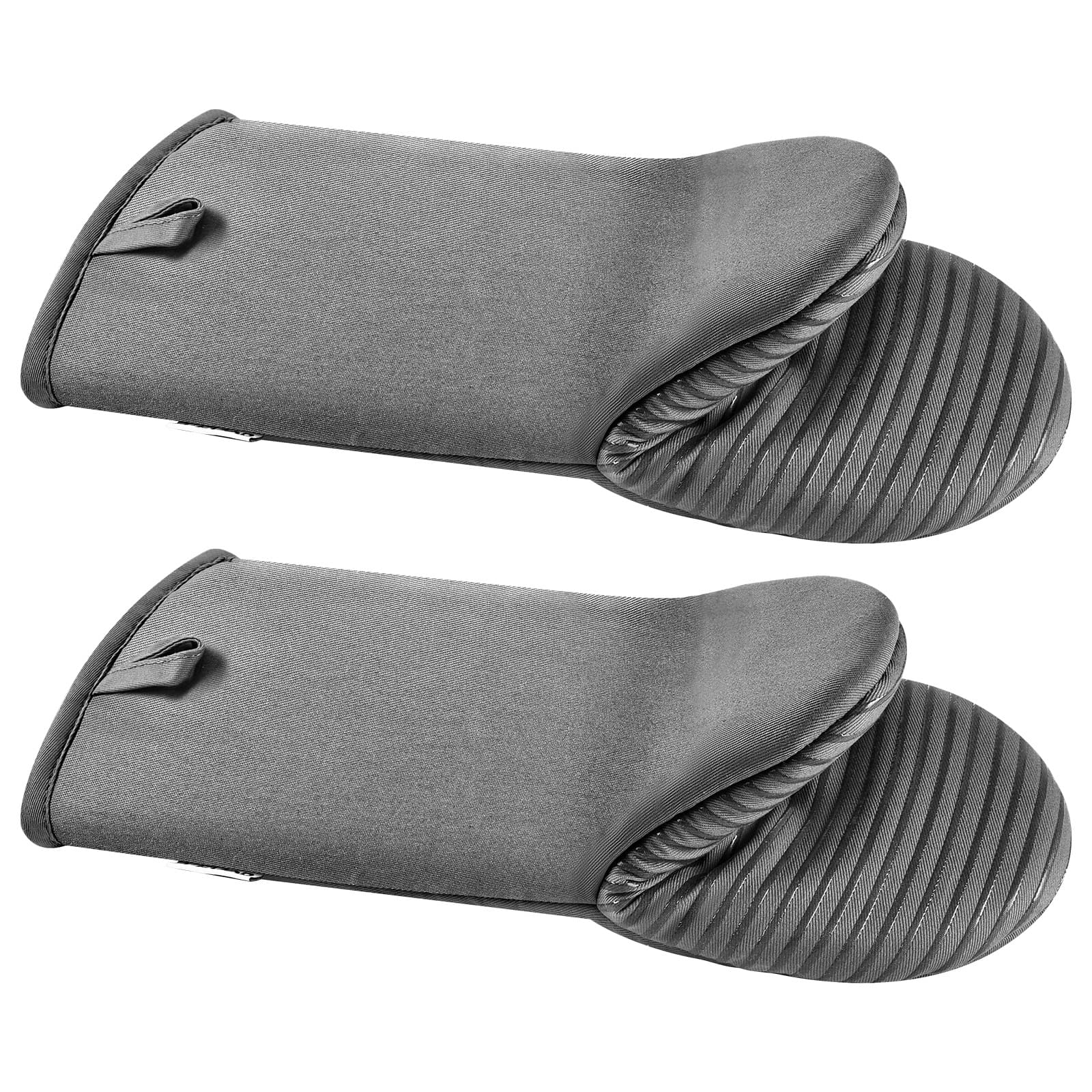 VEVOR - Oven Mitts,Mini Oven Mitt Set with Non-Slip Silicone Strips,High Heat Resistant to 500℉, Lightweight Cotton Baking Mitts - Gray