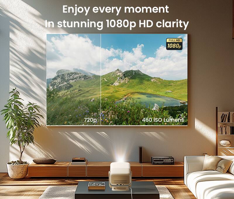 Enjoy every moment  
In stunning 1080p HD clarity  

FULL HD  
1080p  

720p  

460 ISO Lumens