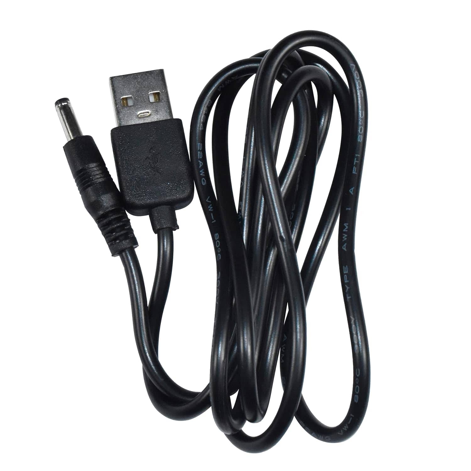 HQRP - USB to DC Cable, 3.5x1.35 mm 5V DC Power Charging Cord Electronics Barrel Jack Plugs USB 2.0 A Male to DC 3.5mm x 1.35mm