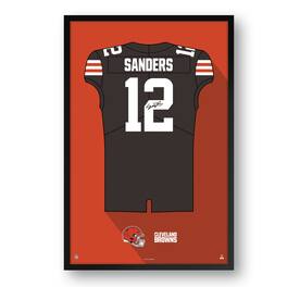 Sporticulture - Shedeur Sanders Cleveland Browns Facsimile Signature Framed Jersey Art Print - Brown