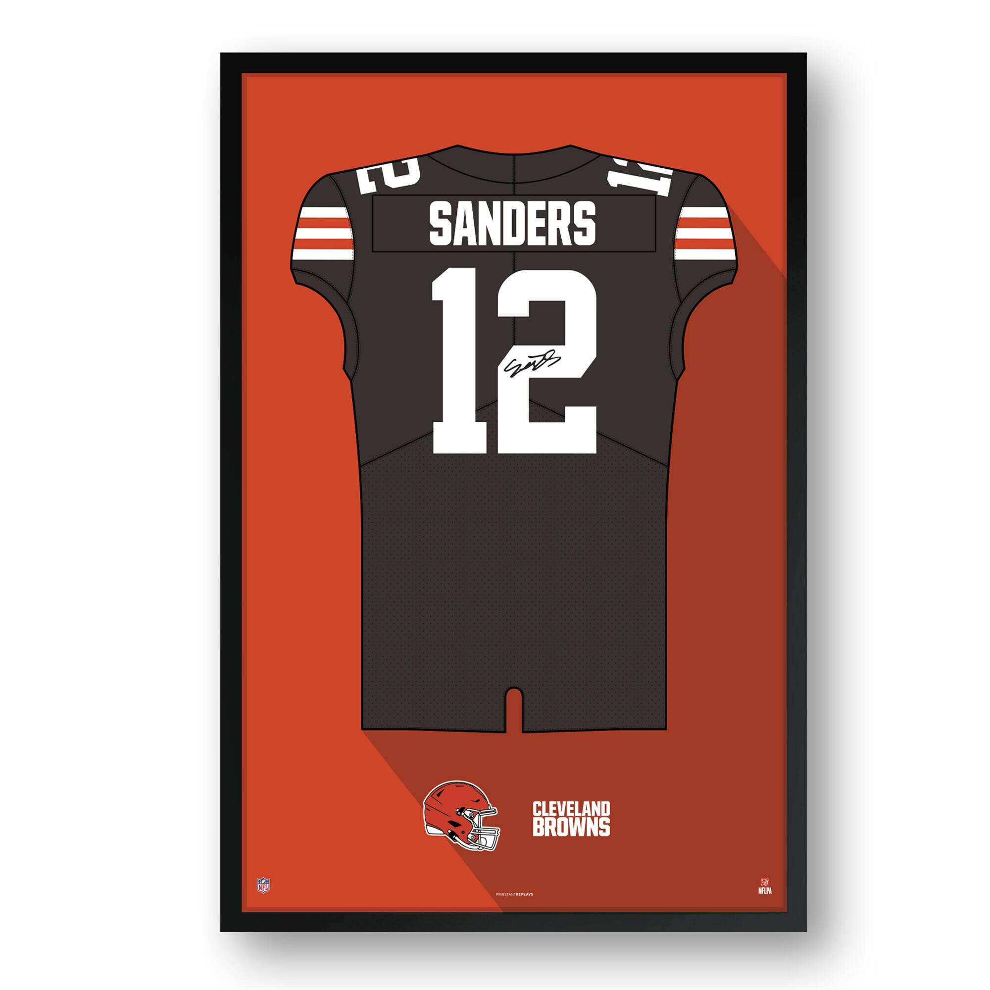 Shedeur Sanders Cleveland Browns Facsimile Signature Framed Jersey Art Print