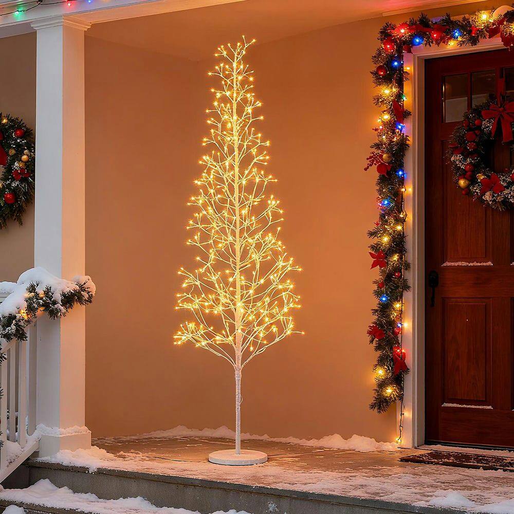 Alt View 2. Resenkos - Resenkos 7-Ft Pre-Lit Lighted Birch Twig Tree - Warm White LEDs, White - White.