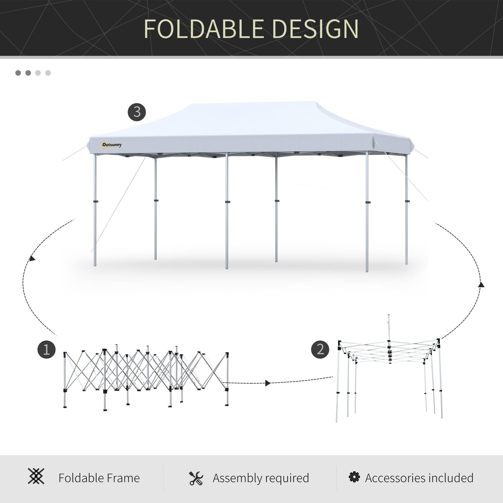 FOLDABLE DESIGN

1. Foldable Frame
2. Assembly required
3. Accessories included