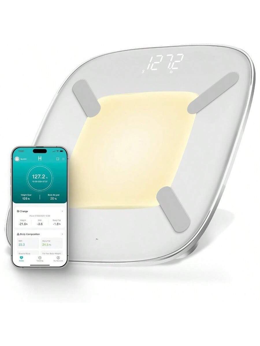 The Best Inks - Digital Scale, Motion - Sensing Display, 13 Body Metrics Analysis, Sync, Multi - User Recognition, High - White + Smart/BMI