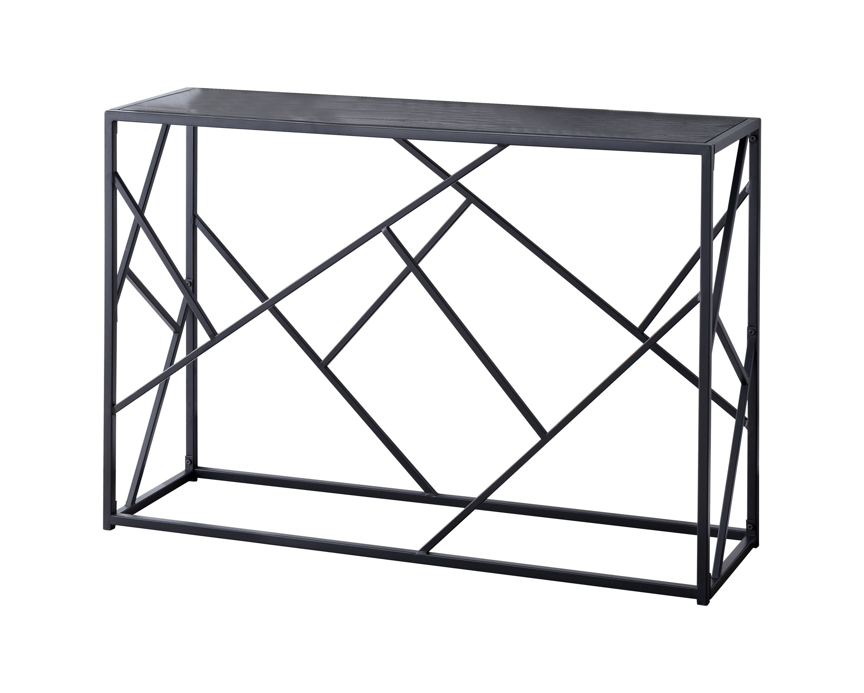 Angle. Kings Brand Furniture - Kings Brand Furniture Macon Modern Console Sofa Table, Black Metal Frame & Gray Wood - Black.