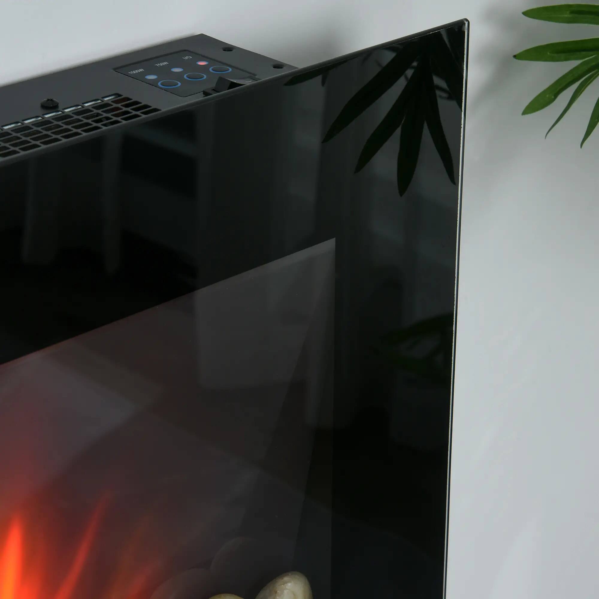 Alt View 9. SKONYON - Wall Mounted Electric Fireplace 28.5 Inch with Adjustable Flame Effect Dual Heat Settings and Remote Control.