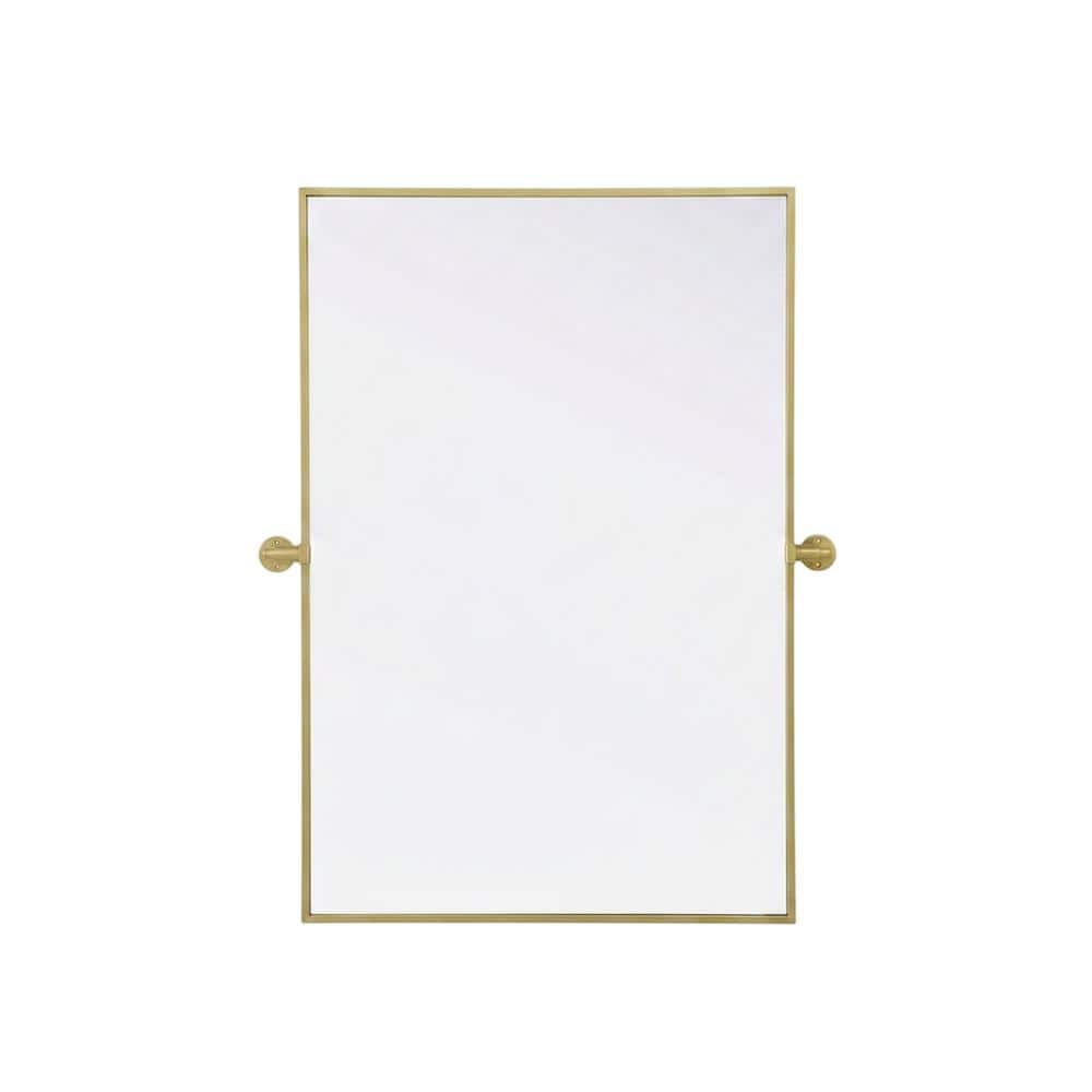 Elegant Kitchen and Bath - Amoura 40X30 Pivot Mirror In - Brass