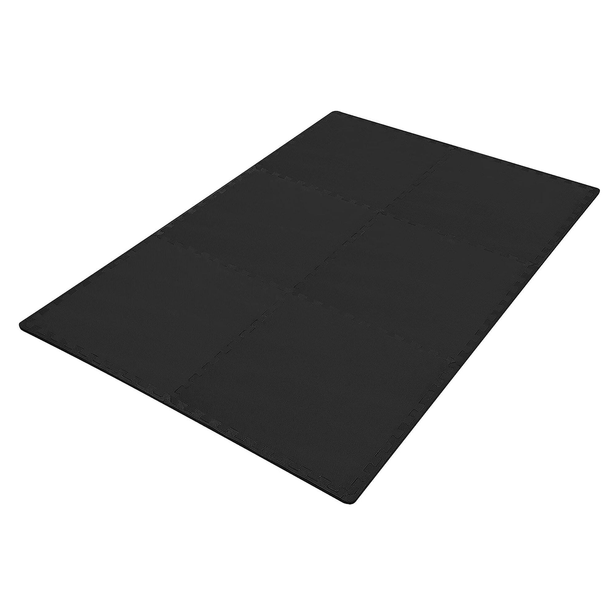 Alt View 5. Everyday Essentials - BalanceFrom Fitness 24 Sq Ft Interlocking EVA Foam Exercise Mat Tiles, Black - Black.