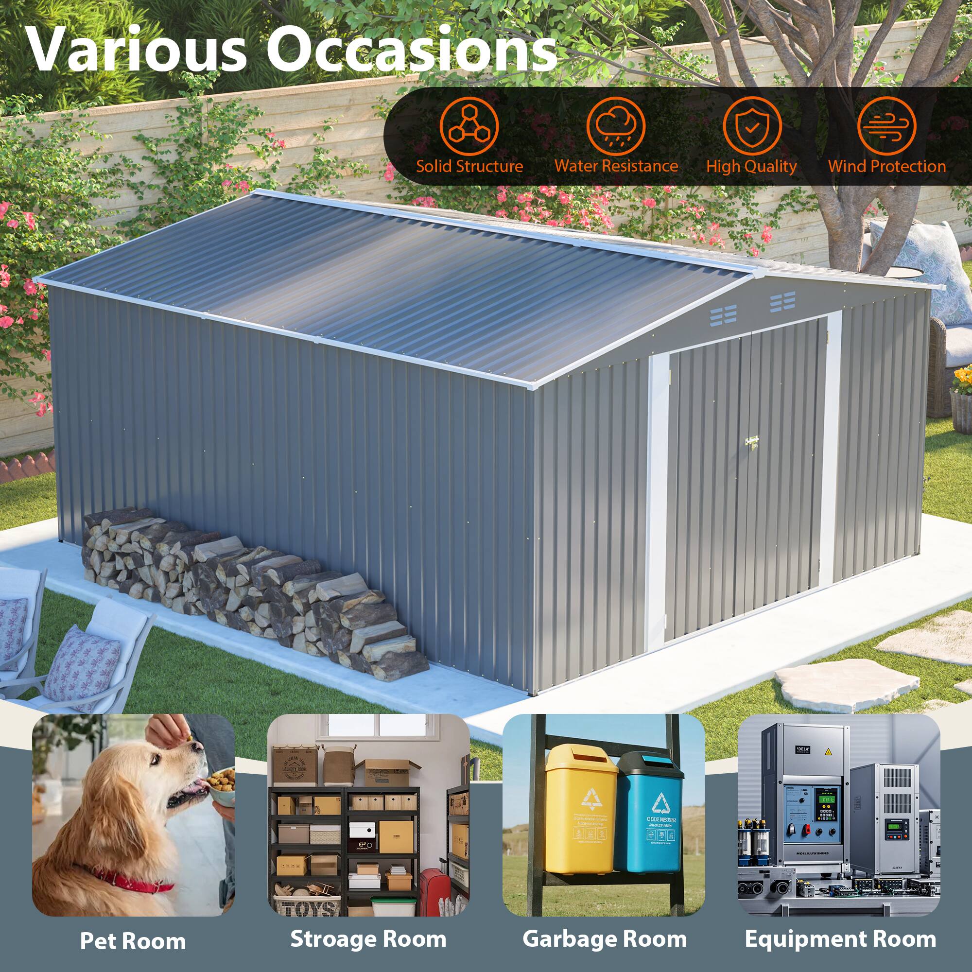 Various Occasions Solid Structure Water Resistance High Quality Wind Protection

- Pet Room
- Stroage Room
- Garbage Room
- Equipment Room