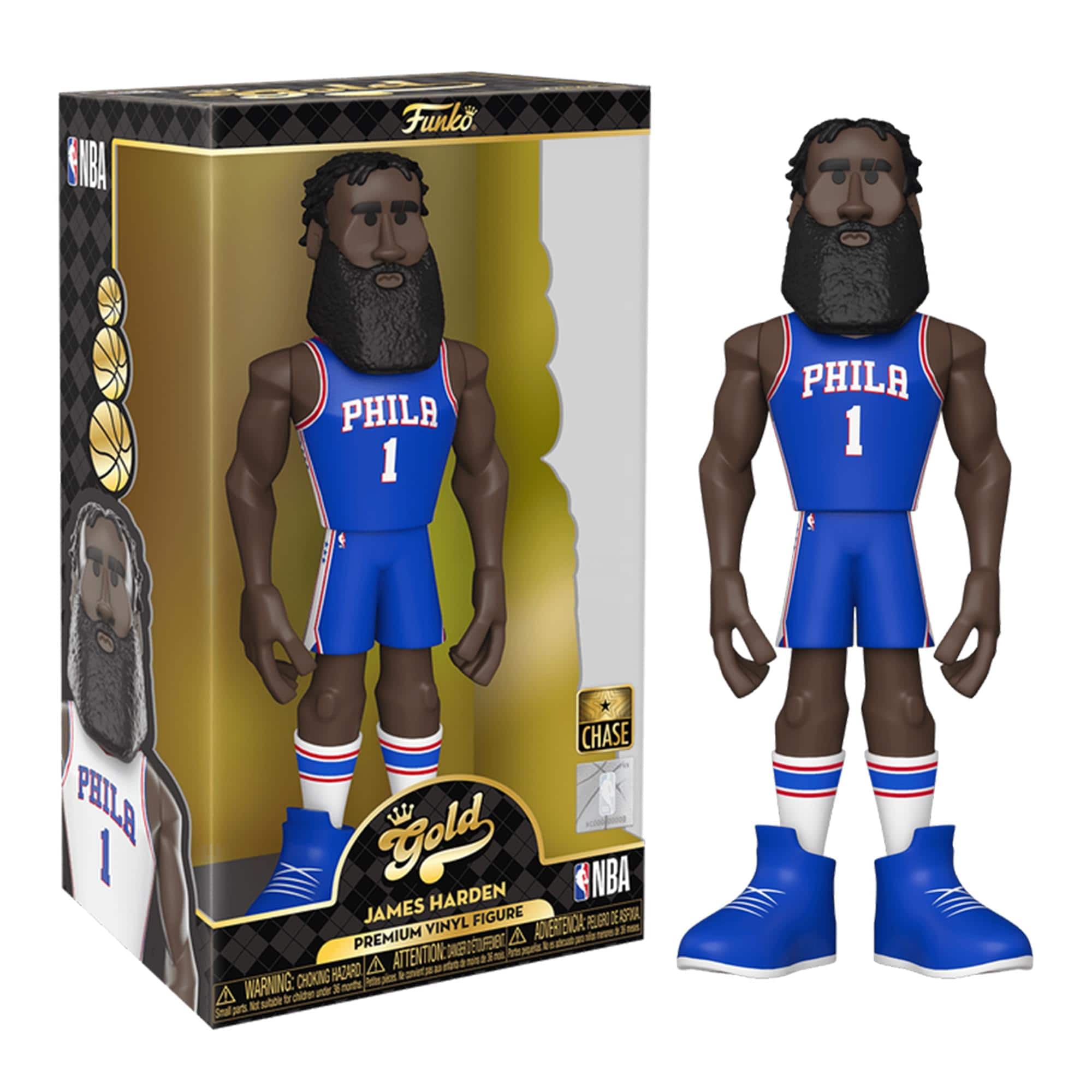 Philadelphia 76ers NBA Funko Gold 12 Inch Vinyl Figure | James Harden Chase - Blue