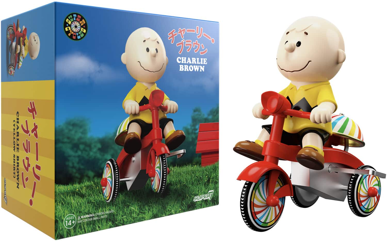 Super7 - Peanuts - Super Cycles - Charlie Brown (Yellow Shirt with Red Trike) - COLLECTABLES - Multicolor