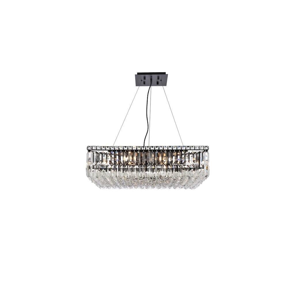 Alt View 4. Elegant Lighting - Maxime 28 Inch Black Chandelier - Black And Clear.