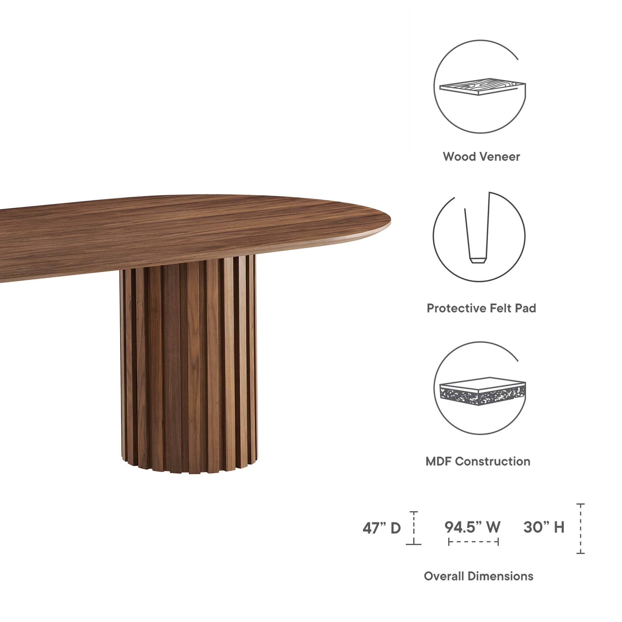 Wood Veneer U Protective Felt Pad MDF Construction 47" D 94.5" W 30" H -----  Overall Dimensions