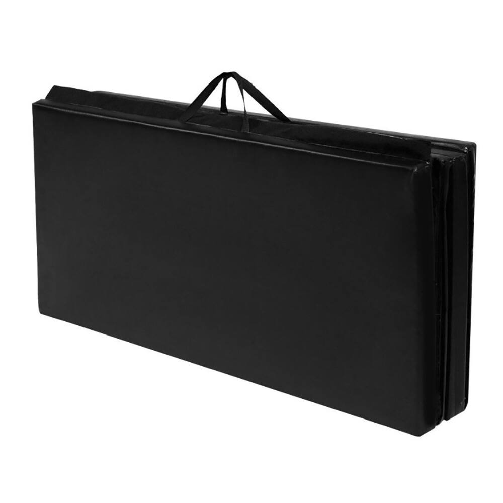 Alt View 2. Pefilos - 4 Feet x 10 Feet Thick Folding Panel Gymnastics Mat-Black, Folding Thick Exercise with Carrying Handles for Yoga Mat - Black.