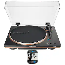 Audio-Technica - AT-LP70X Fully Automatic Belt-Drive Turntable, Black/Bronze + 1 Year Warranty Pack