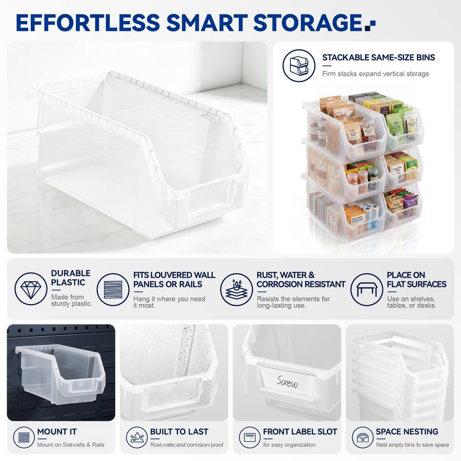 Sorbus Large Open Front Stackable Kitchen Storage Bin – Pantry ...