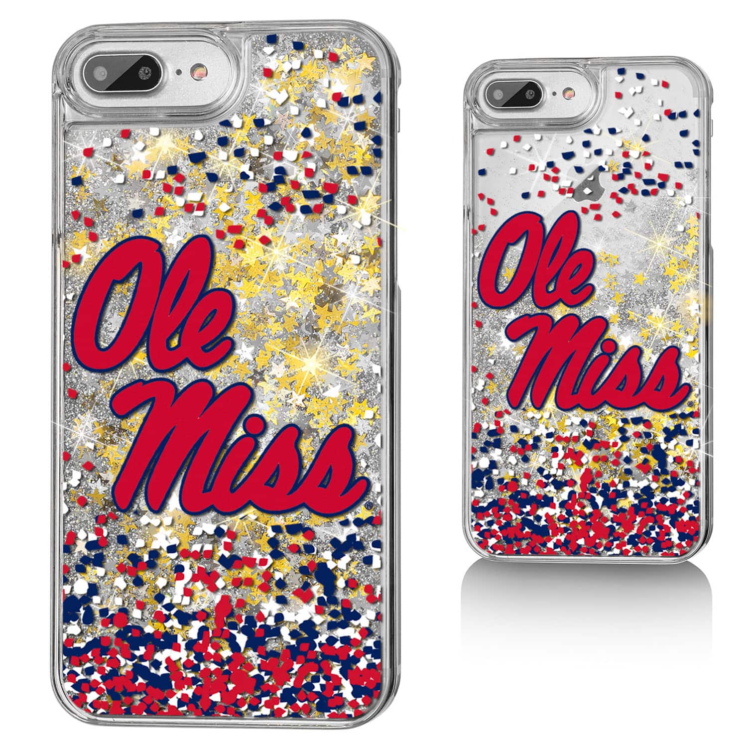 Keyscaper - NCAA - Ole Miss Rebels iPhone Glitter Confetti Design Case - 13 Pro Max - Multicolor