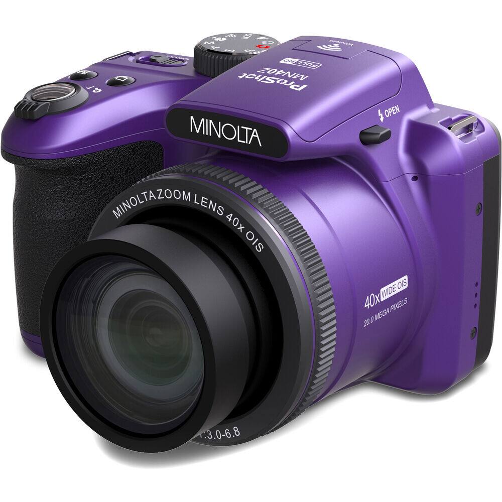 MINOLTA  
MINOLTA ZOOM LENS 40x OIS  
40x WIDE OIS  
20.0 MEGA PIXELS  
f/3.0-6.8