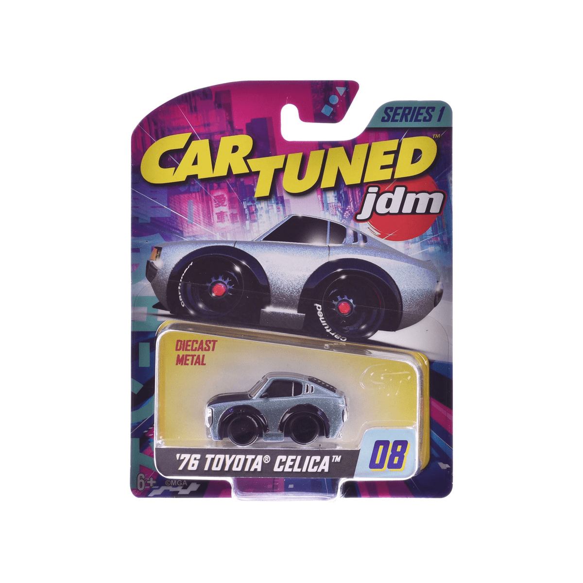 SERIES 1  
TM  
CAR TUNED jdm  
DIECAST METAL  
Cartuned  
'76 TOYOTA CELICA  
08  
6+  
CMGA