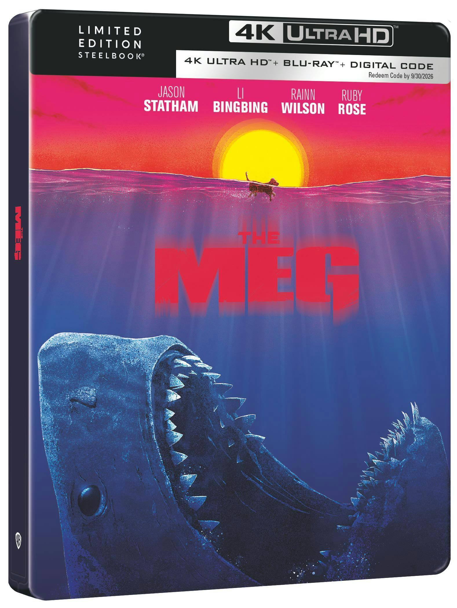 Back. The Meg - Limited Edition Steelbook (4K Ultra HD + Blu-ray + Digital) [UHD].