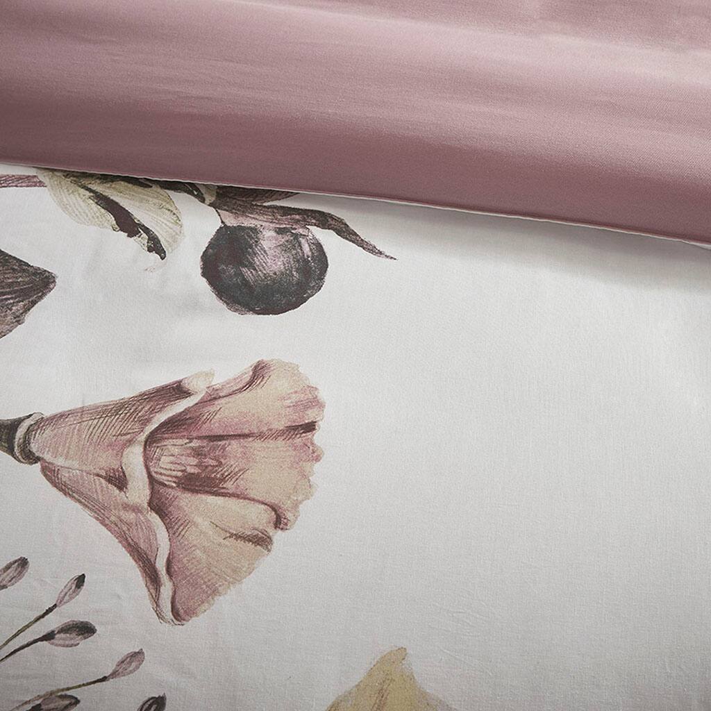 Alt View 5. Gracie Mills - Gracie Mills Kyrie 3-Piece Cotton Printed Duvet Cover Set - Blush.