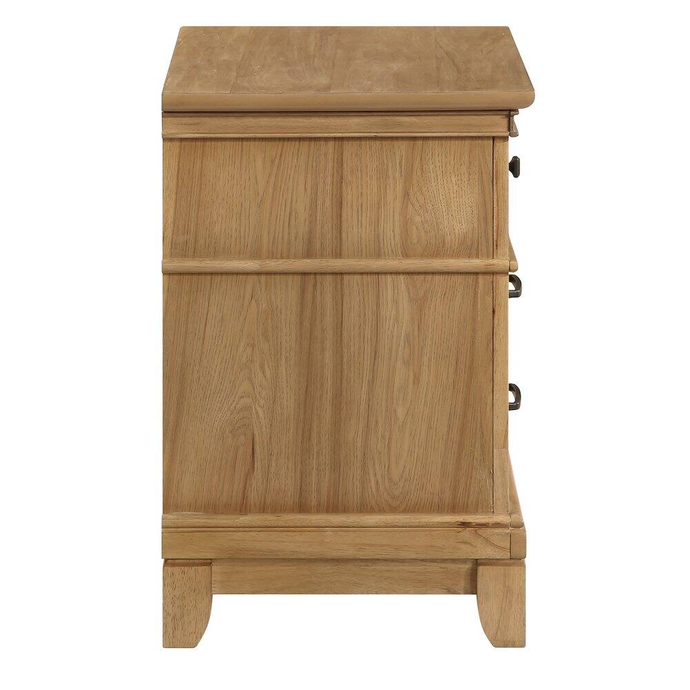Back. New Classic Furniture - Sunstone Wood 3-Drawer Nightstand in Honey - Honey.