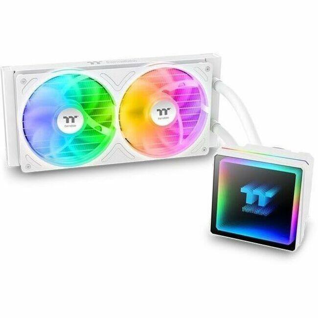 Angle. Thermaltake - Thermaltake TH240 V3 ARGB CPU Cooler; Intel/AMD; 240mm Radiator; ARGB Fan; Rotatable Pump; Snow; CL-W467-PL12SW-A - Snow.
