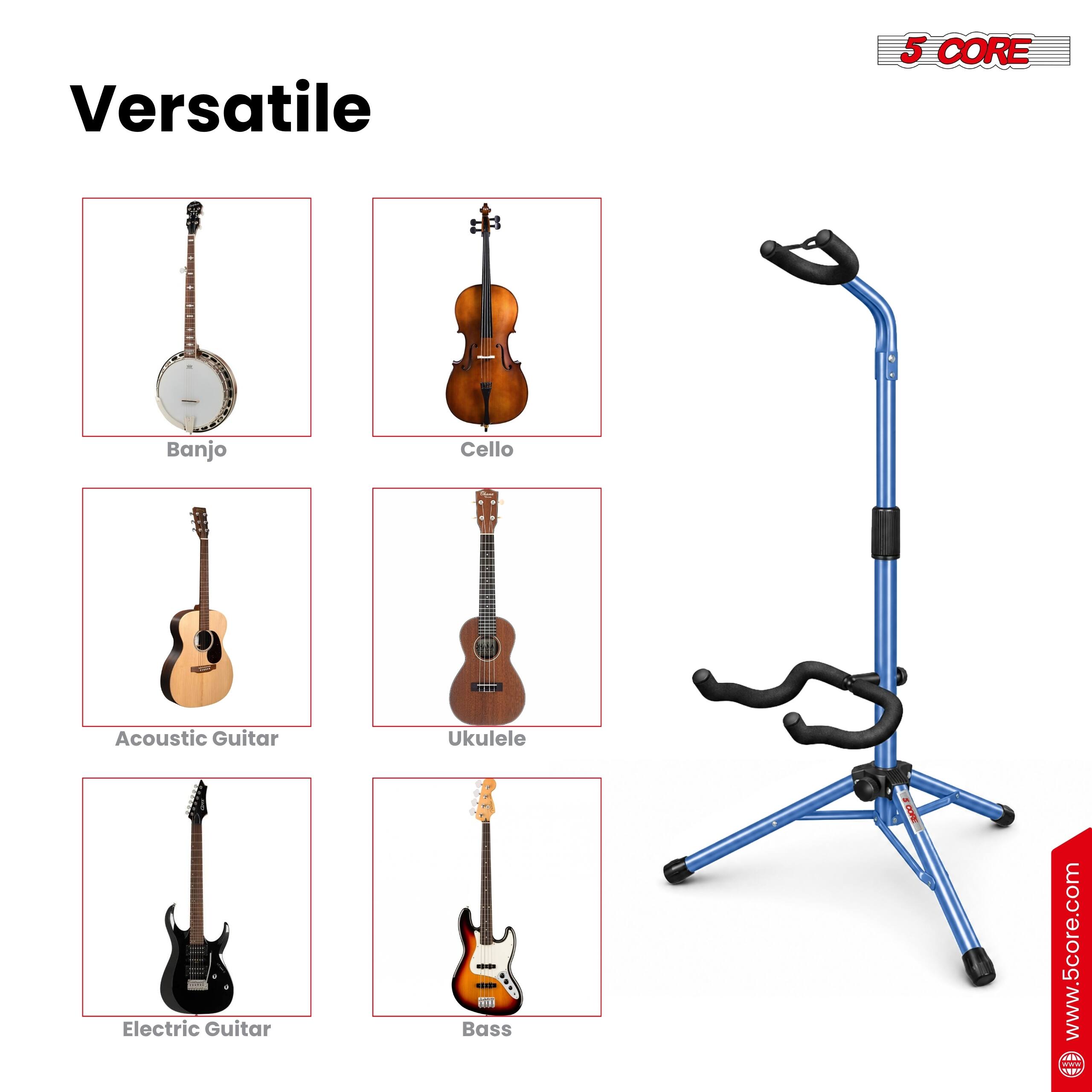 Versatile

5 CORE

Banjo  
Cello  
Acoustic Guitar  
Electric Guitar  
Ukulele  
Bass  

www.5core.com