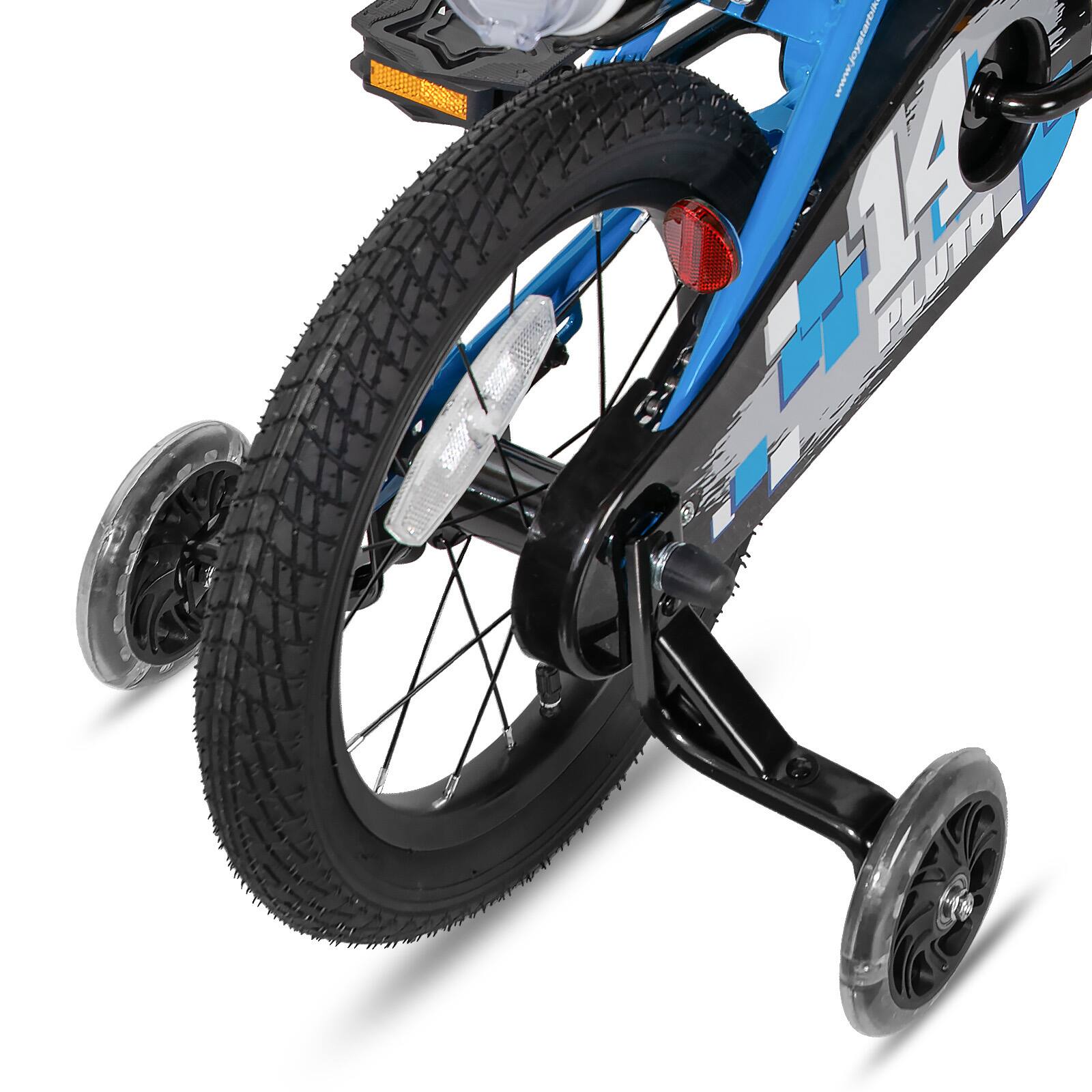 Alt View 5. JOYSTAR - JOYSTAR Pluto 14" Kids Bike with Light Up Training Wheels, Kids' Bicycle for Boys Girls Ages 3-5, Children Bikes, Blue - Blue.