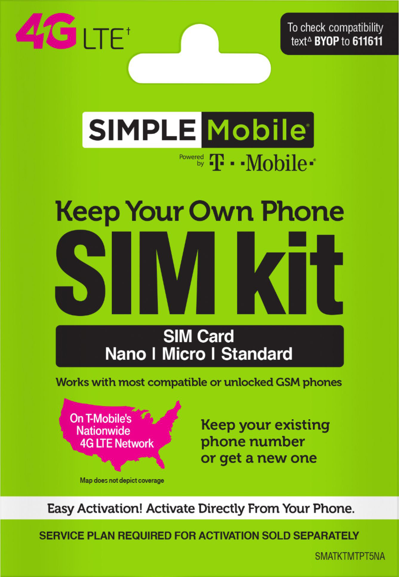 Simple Mobile Keep Your Own Phone SIM Card Kit SMATKTMT5NA ...
