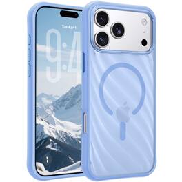 Dteck - Frosted Translucent Phone Case for Apple iPhone 18 Pro Max, Slim Shockproof Magnetic Hard PC Protective Cover Raised Lip - Lightblue