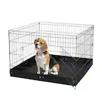 Front. VEVOR - Dog Playpen, 4 Pcs 24 x 36 in Panels Foldable Metal Pet Exercise Pen, Dog Fence Indoor and Outdoor Pen.