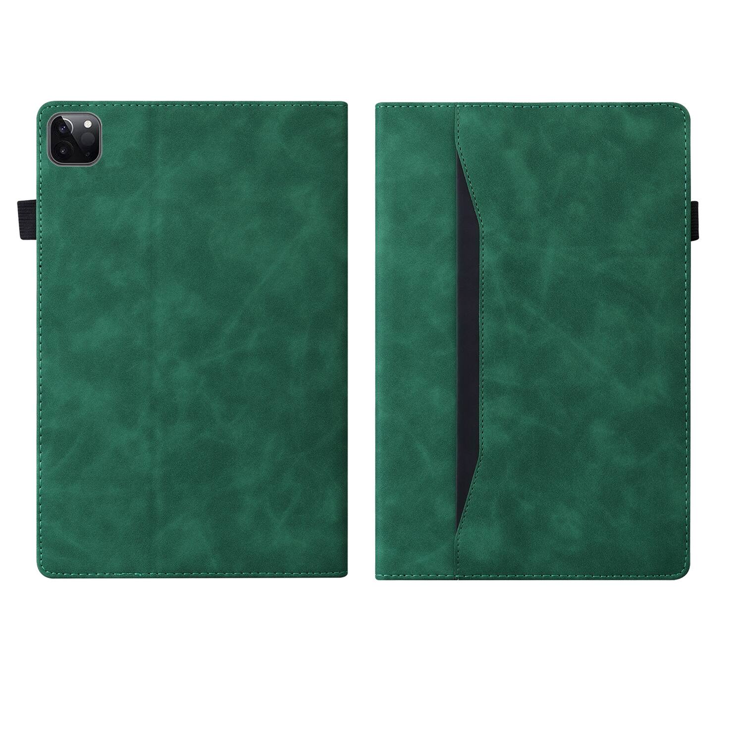 Angle. Dteck - for iPad Air 13 Inch Case M4 2026 / M3 2025 / M2 2024, Matte PU Leather Folio Stand Cover with Credit Card Slots - Green.