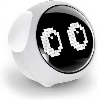 Front. FINEAK - Alarm Clock Dual Alarm Setting Adjustable Brightness Night Light - Gray.