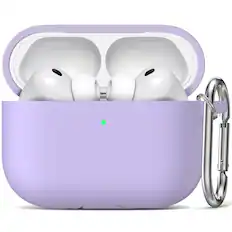 Front. Entronix - Entronix Case Compatible with AirPods Pro 3rd Gen - Soft-Touch Liquid Silicone - Purple.